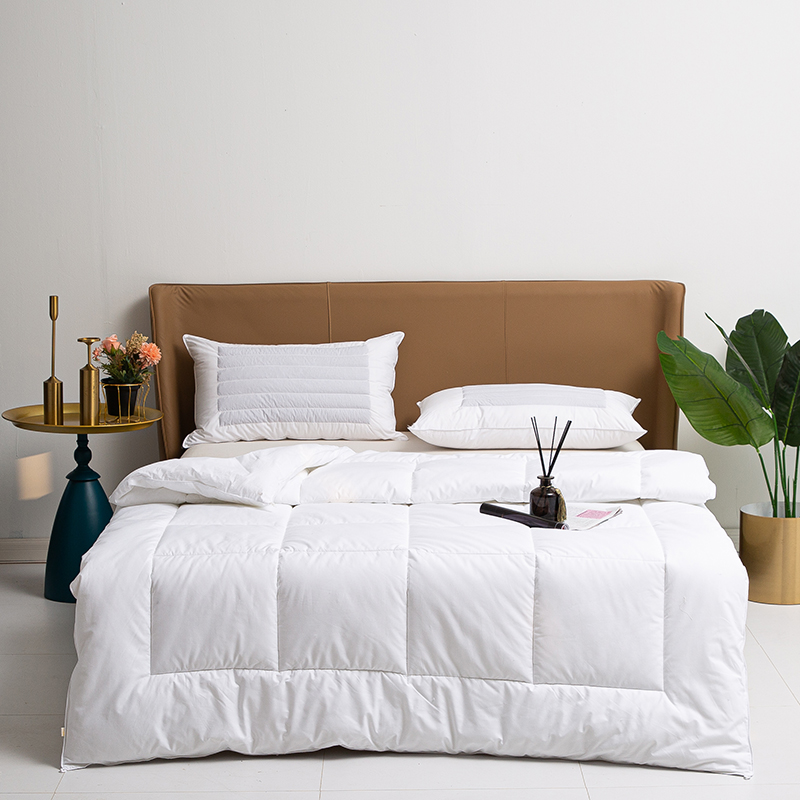 Edredón de verano relleno de 300 g/m², tela 100% algodón, edredón blanco acolchado, fabricación de juegos de edredón
