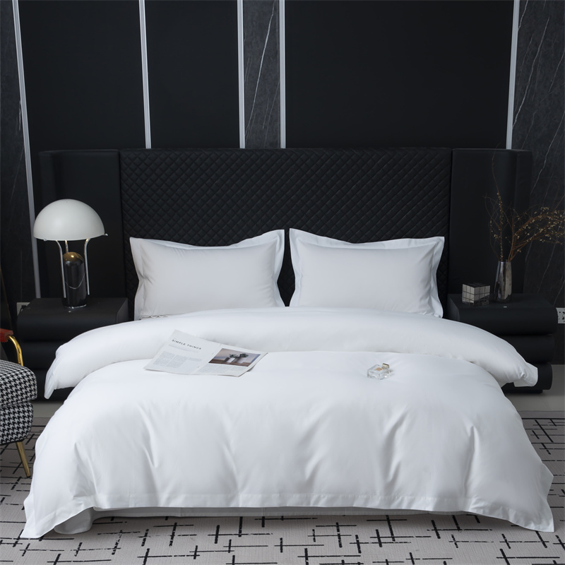 Juego de ropa de cama de tela 50% algodón 50% poliéster 300TC para hotel de estrellas