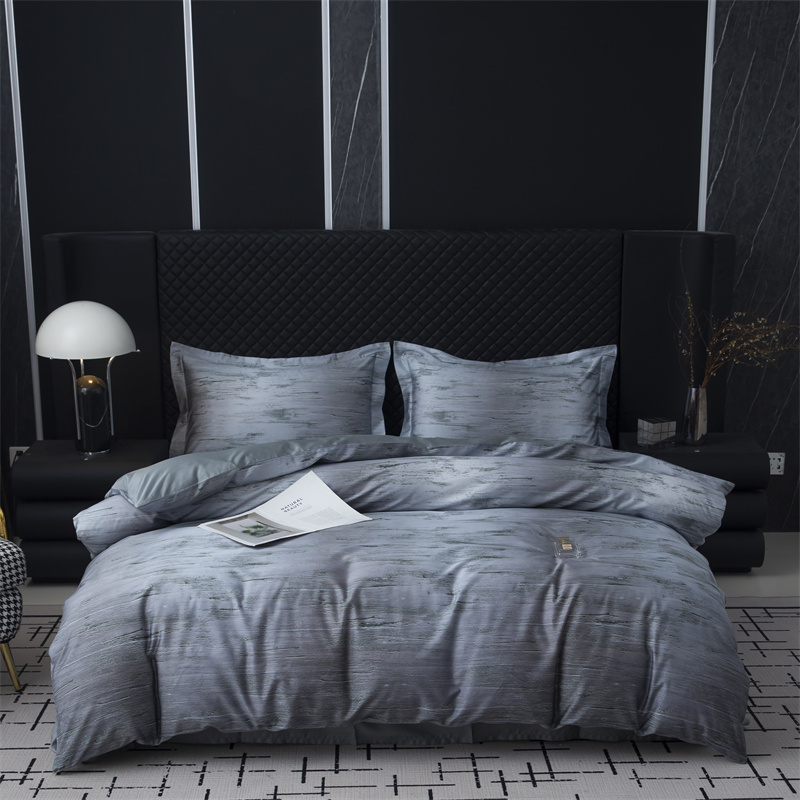 Juego de ropa de cama de algodón 100S con impresión digital impresionista