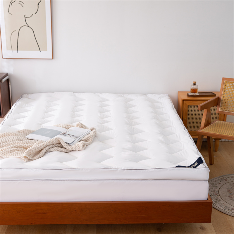 Cubrecolchón con diseño de acolchado ondulado relleno de microfibra Cubrecolchón con diseño de acolchado ondulado relleno de microfibra