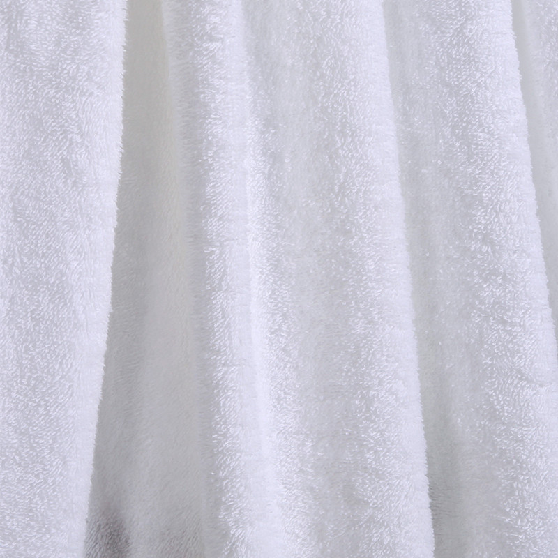 Juego de toallas con borde dobby blanco hilo plateado Juego de toallas con borde dobby blanco hilo plateado