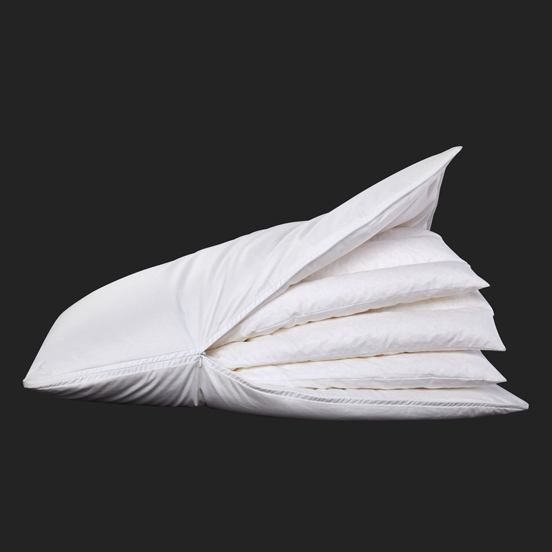 Almohada ajustable en altura diseño de cinco capas forma L almohada con cremallera larga